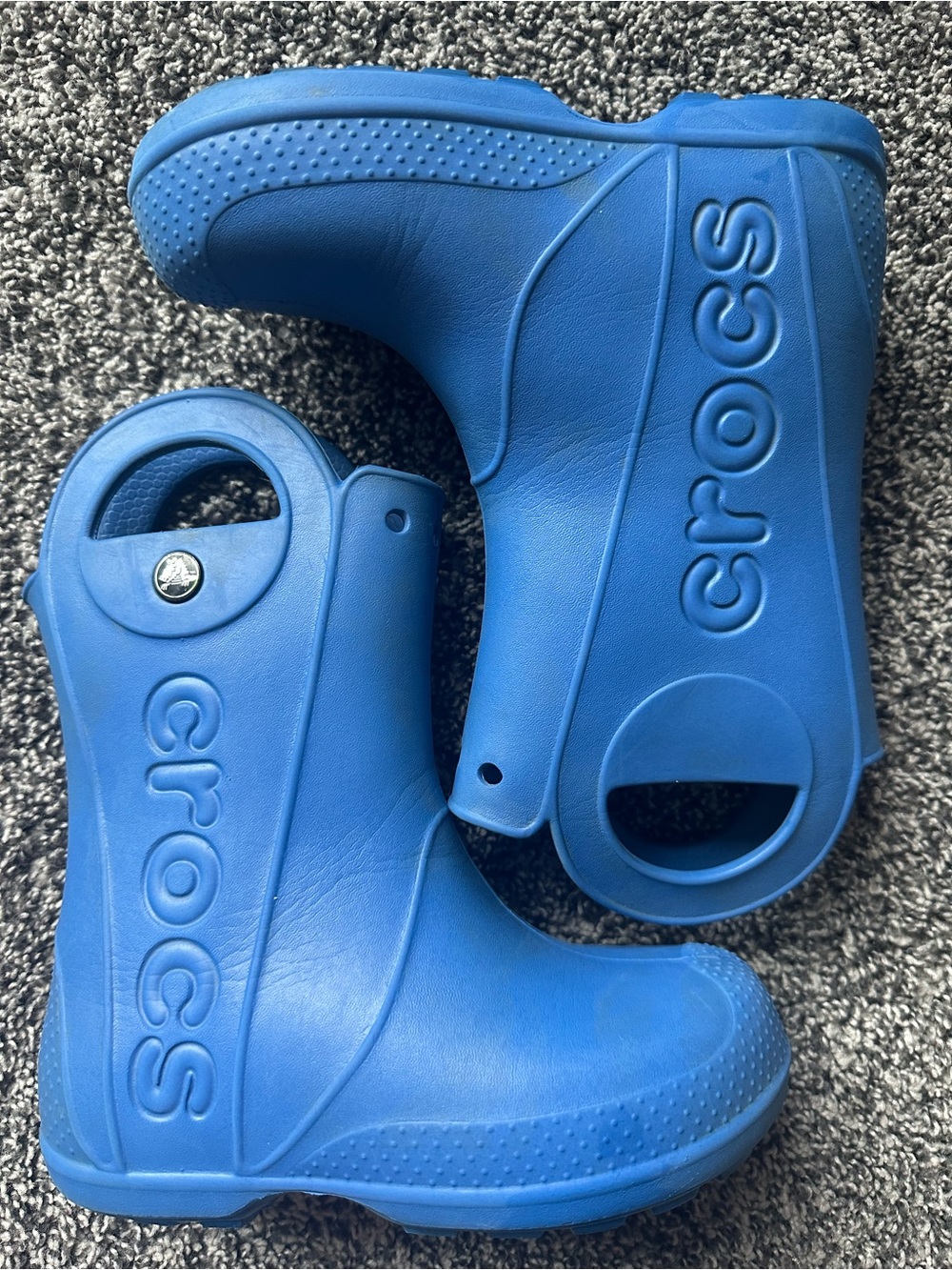 CROCS Handle It Kids Blue Waterproof Rain Boots Size 13 Toddler